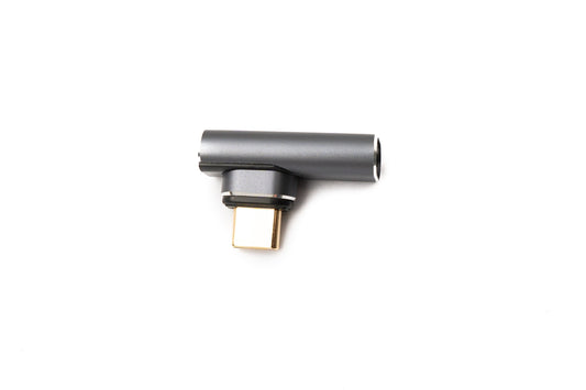 SYSTEM-S USB4 USB millistykki Tegund C karlkyns í kvenkyns 100W 40 Gbit/s USB 4.0 hornsnúra í gráu