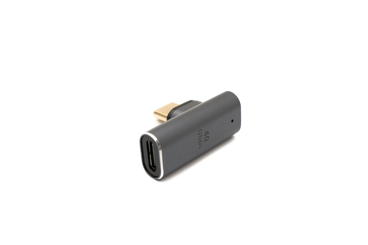 SYSTEM-S USB4 USB millistykki Tegund C karlkyns í kvenkyns 100W 40 Gbit/s USB 4.0 hornsnúra í gráu