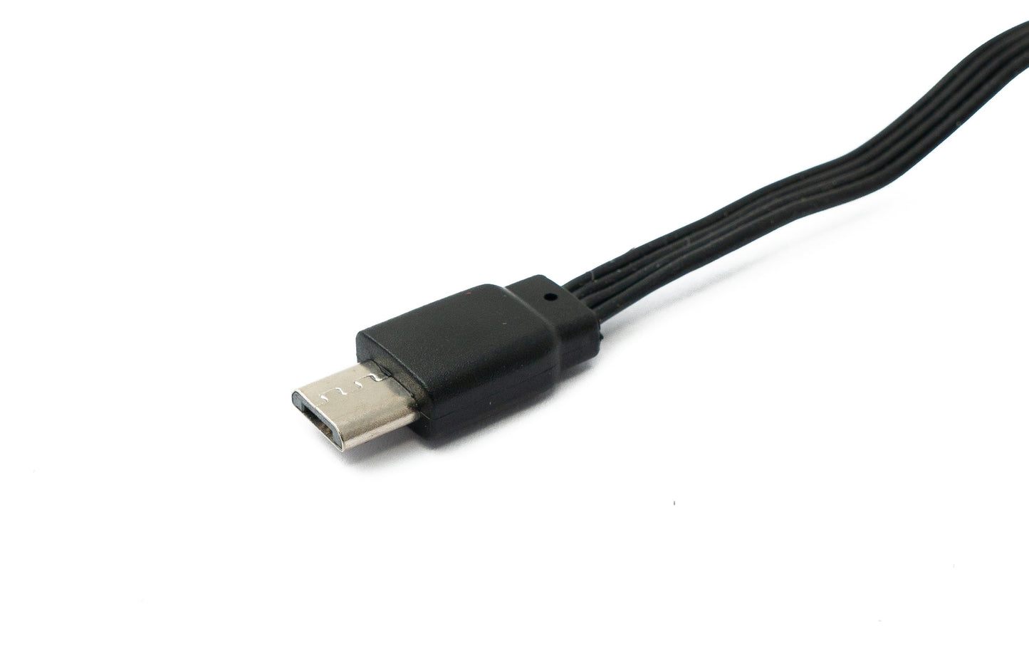SYSTEM-S USB 2.0 snúra 13 cm Micro B tengi í Type A tengi stutt flatt svart