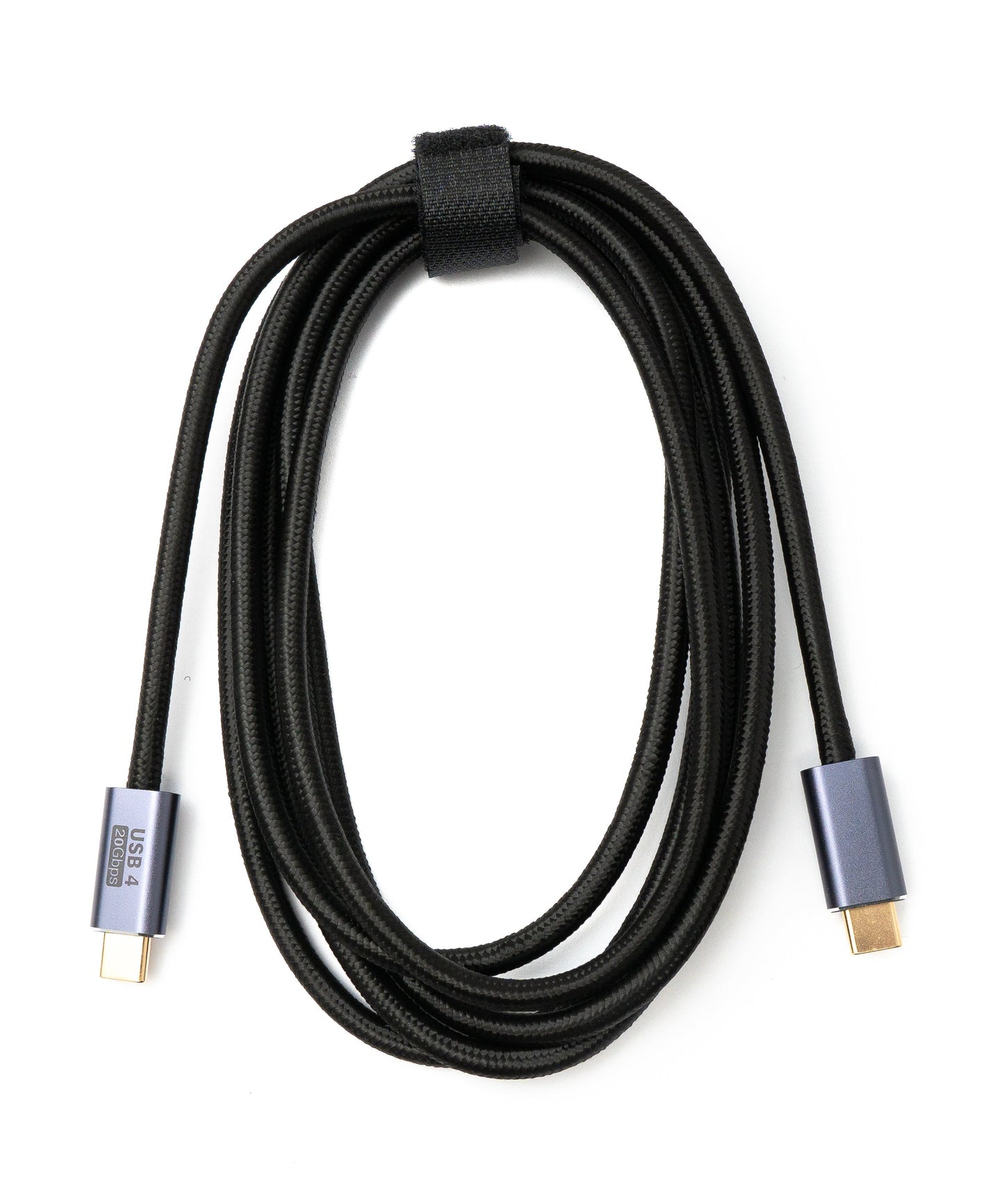 SYSTEM-S USB4 USB snúra 200 cm Tegund C karlkyns í karlkyns 20 Gbit/s USB 4.0 fléttuð svört