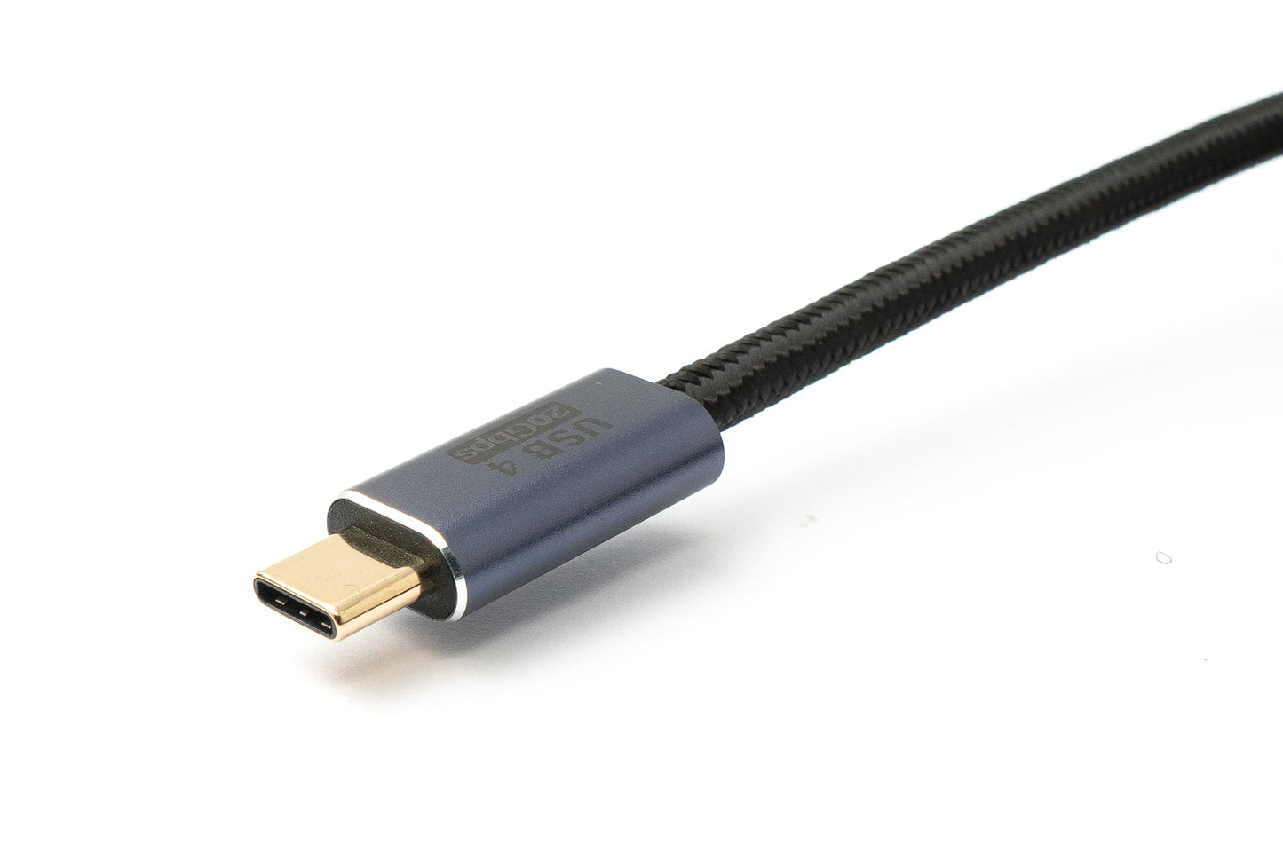SYSTEM-S USB4 USB snúra 200 cm Tegund C karlkyns í karlkyns 20 Gbit/s USB 4.0 fléttuð svört