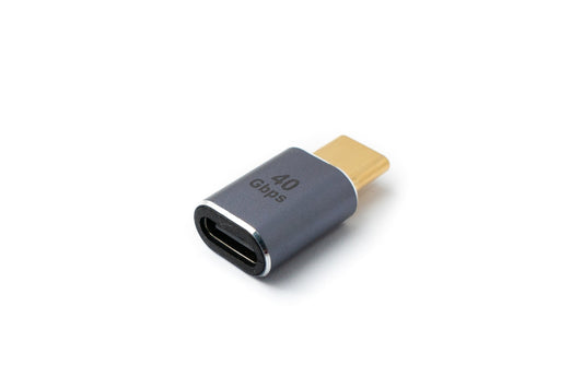 SYSTEM-S USB4 USB millistykki Tegund C karlkyns í kvenkyns 40 Gbit/s USB 4.0 snúra í gráu