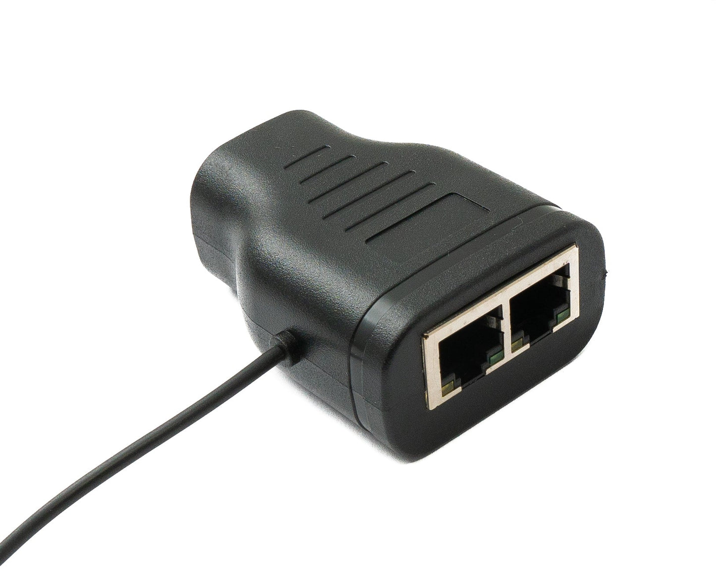 SYSTEM-S LAN Y millistykki 2x RJ45 kvenkyns í kvenkyns Ethernet skiptingartæki USB 3.0 snúra svart