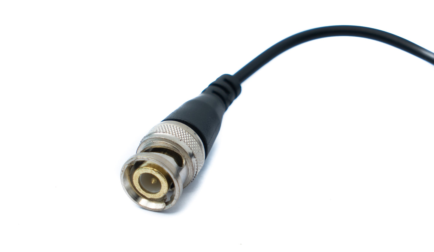SYSTEM-S 2x snúinn parsnúra 10 cm tengi fyrir BNC tengi fyrir HD myndavélar, svart