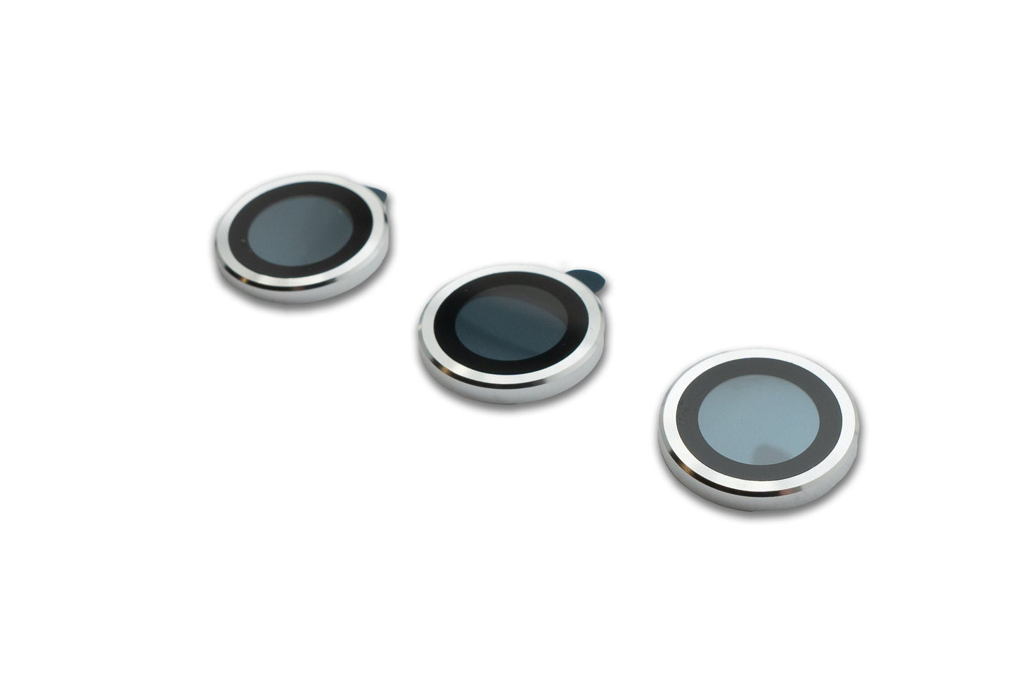 SYSTEM-S Kamera Schutz Linse Objektiv Abdeckung Glas Metall für iPhone 13 Pro + Max Grau