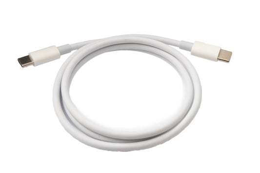 SYSTEM-S USB 3.1 Gen 2 Type C snúra 100 cm karlkyns í karlkyns 10 Gbit/s 100W hvít