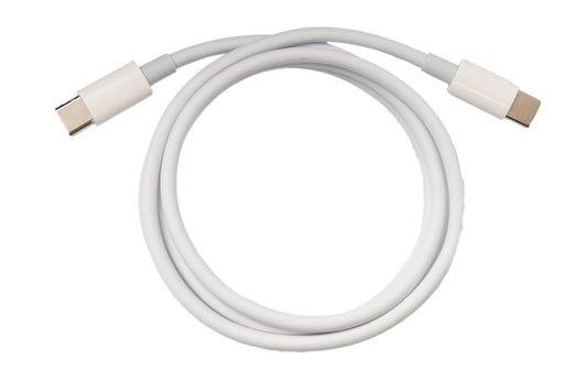 SYSTEM-S USB 3.1 Gen 2 Type C snúra 100 cm karlkyns í karlkyns 10 Gbit/s 100W hvít