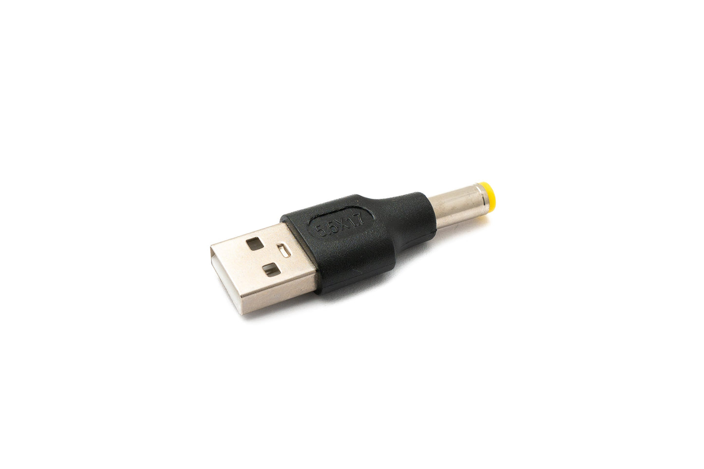 SYSTEM-S DC millistykki 20V 5,5 x 1,7 tengi í USB 2.0 tengisnúra í svörtu