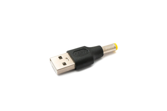 SYSTEM-S DC millistykki 20V 5,5 x 1,7 tengi í USB 2.0 tengisnúra í svörtu