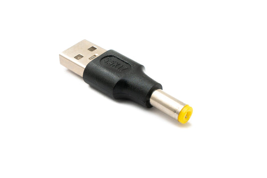 SYSTEM-S DC millistykki 20V 5,5 x 1,7 tengi í USB 2.0 tengisnúra í svörtu