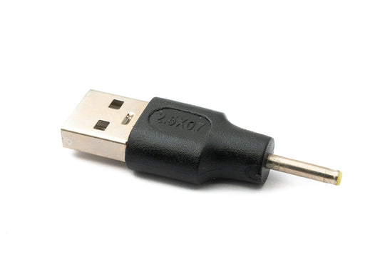 SYSTEM-S DC Adapter 20V 2.5 x 0.7 male to USB 2.0 male cable in black
