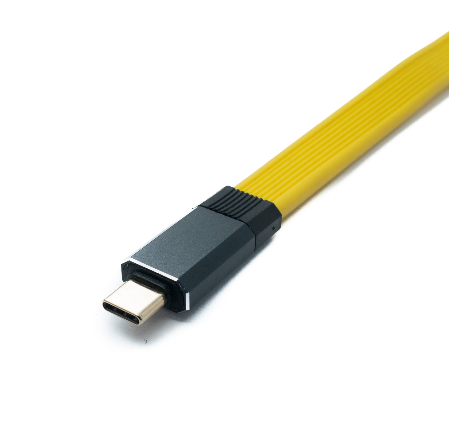 SYSTEM-S USB 3.2 Gen 2 snúra 20 cm Tegund C karlkyns í karlkyns flatsnúra gulur 20 Gbit/s 100 W