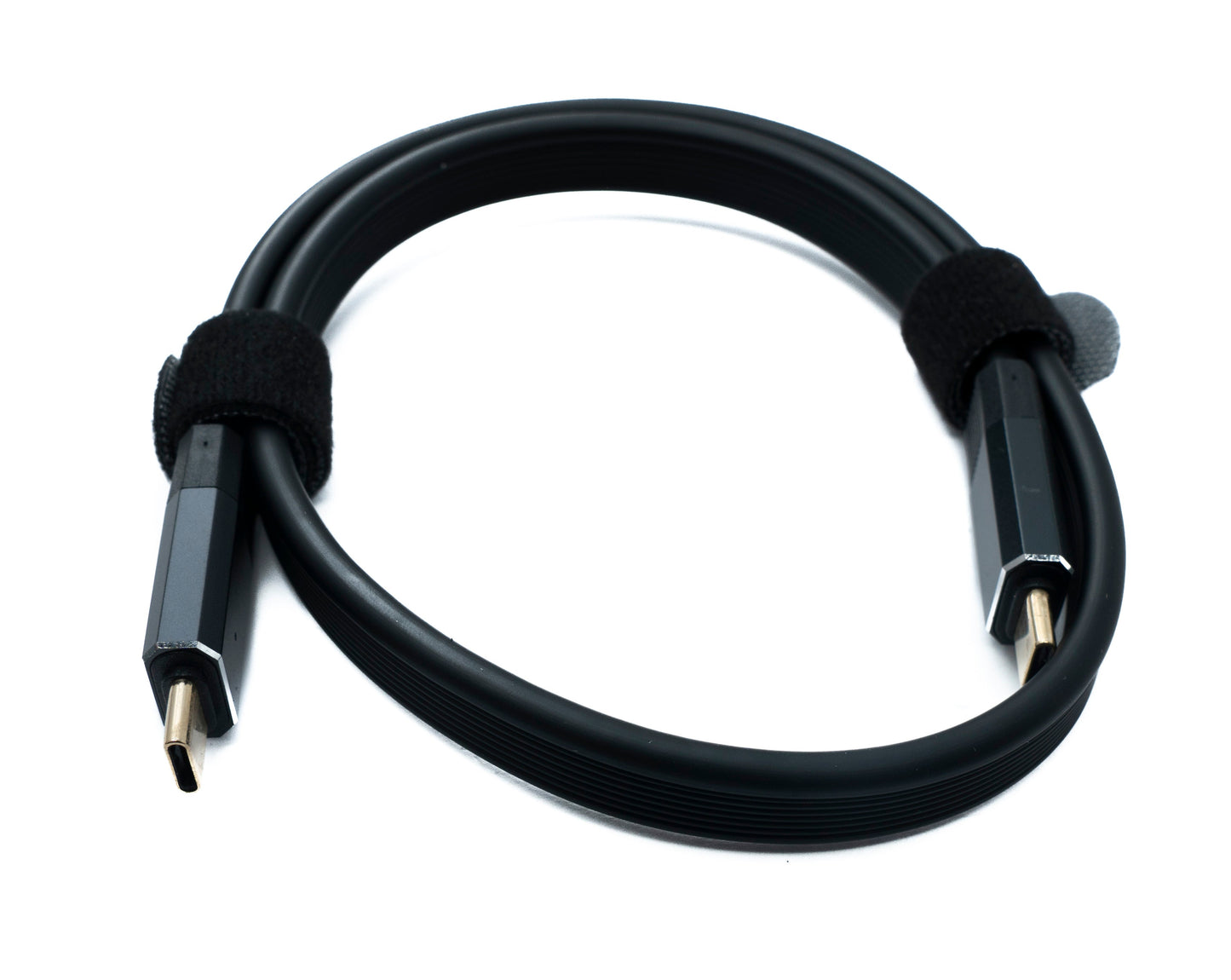 SYSTEM-S USB 3.2 Gen 2 snúra 50 cm Tegund C karlkyns í karlkyns flatsnúra svart 20 Gbit/s 100 W