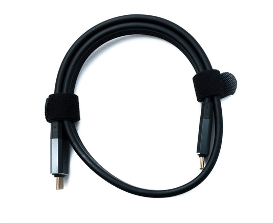 SYSTEM-S USB 3.2 Gen 2 snúra 50 cm Tegund C karlkyns í karlkyns flatsnúra svart 20 Gbit/s 100 W