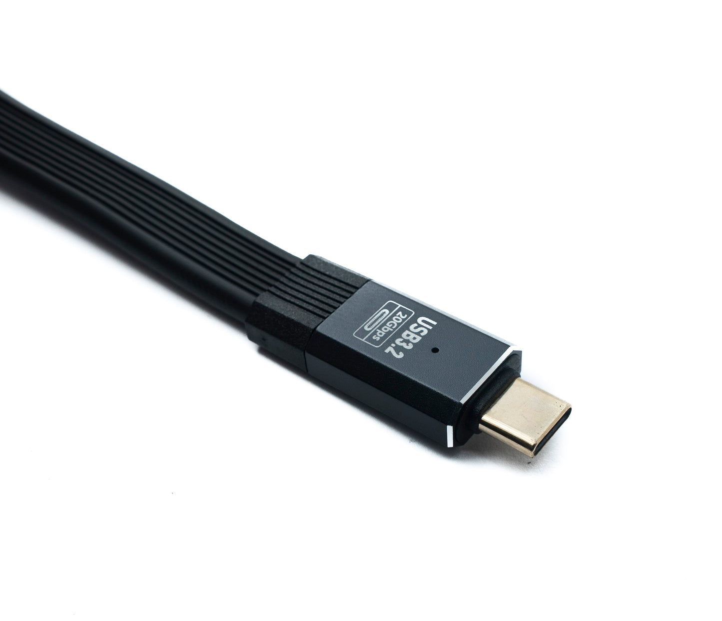 SYSTEM-S USB 3.2 Gen 2 snúra 50 cm Tegund C karlkyns í karlkyns flatsnúra svart 20 Gbit/s 100 W