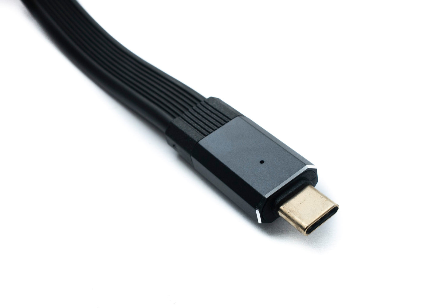 SYSTEM-S USB 3.2 Gen 2 snúra 50 cm Tegund C karlkyns í karlkyns flatsnúra svart 20 Gbit/s 100 W