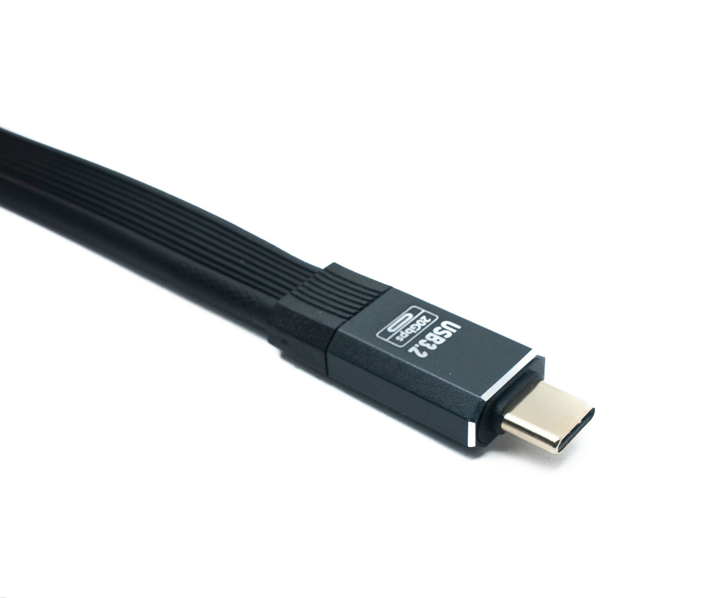 SYSTEM-S USB 3.2 Gen 2 snúra 80 cm Tegund C karlkyns í karlkyns flatsnúra svart 20 Gbit/s 100 W