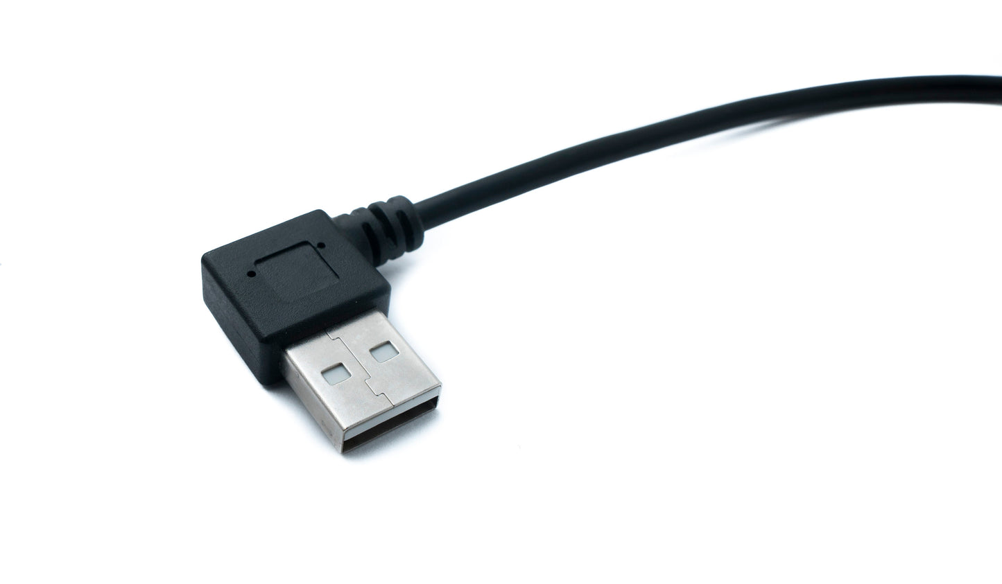 SYSTEM-S USB 2.0 snúra 20 cm Micro B tengi í Type A tengi Vinstri Hægri hornrétt
