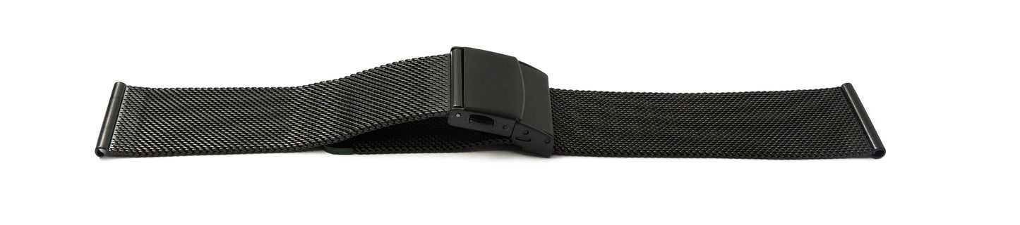 SYSTEM-S Milanese málmarmband fyrir Fitbit Versa 2 1 Lite snjallúr í svörtu