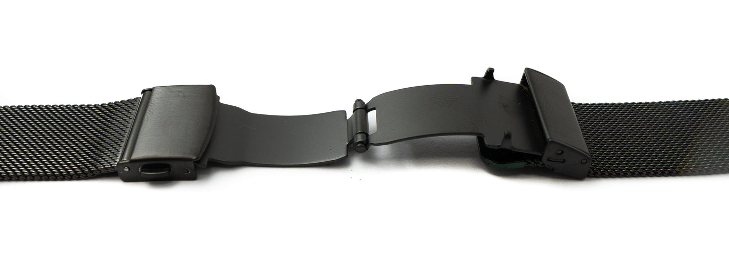 SYSTEM-S Milanese málmarmband fyrir Fitbit Versa 2 1 Lite snjallúr í svörtu