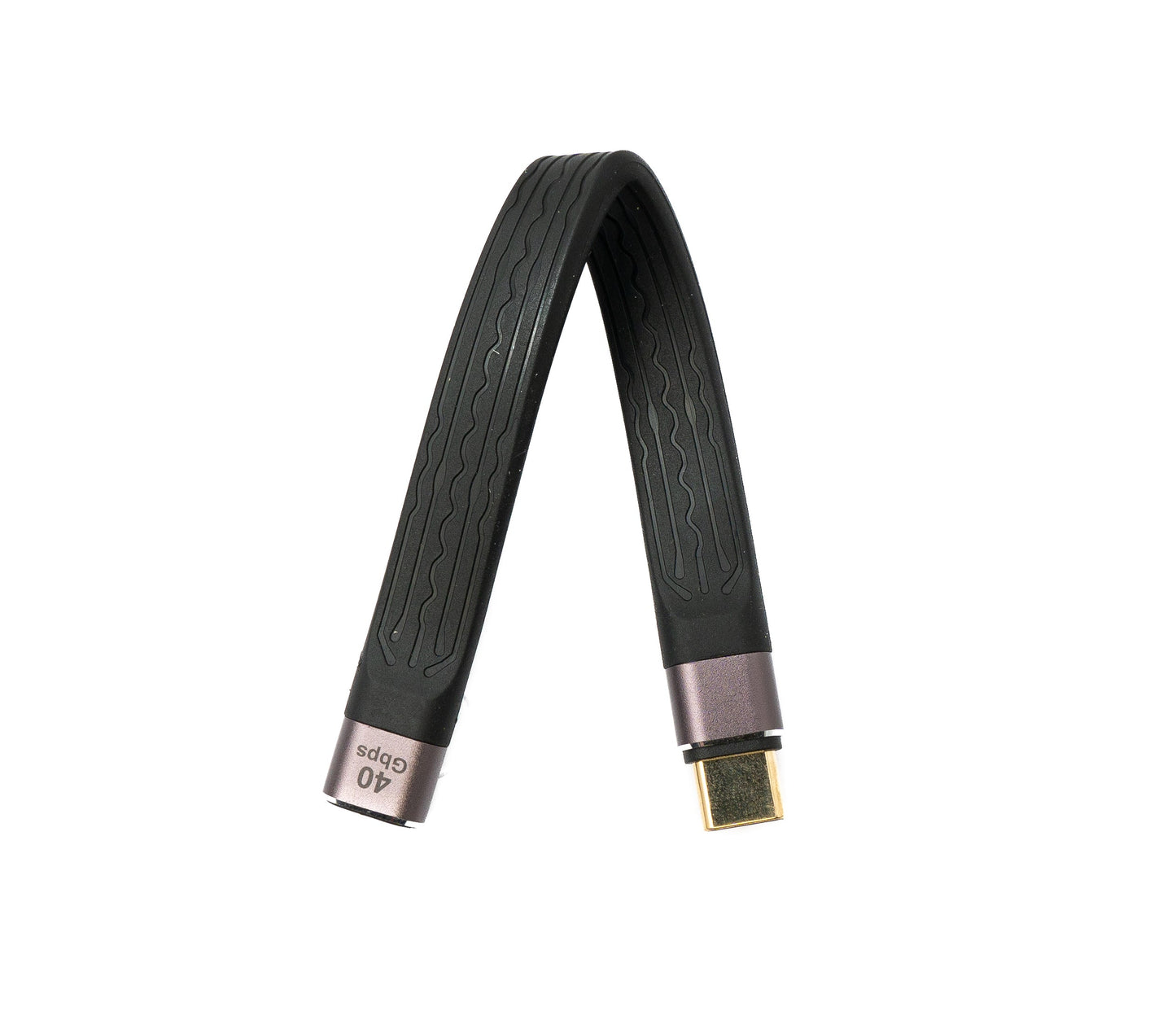 SYSTEM-S USB4 USB cable 13 cm Type C male to female 40 Gbit/s USB 4.0 flat in black