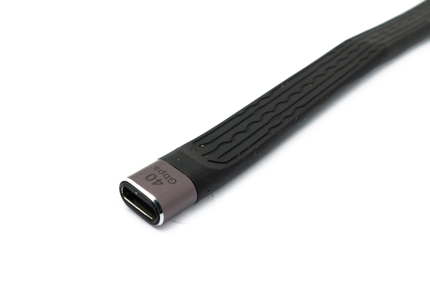 SYSTEM-S USB4 USB cable 13 cm Type C male to female 40 Gbit/s USB 4.0 flat in black