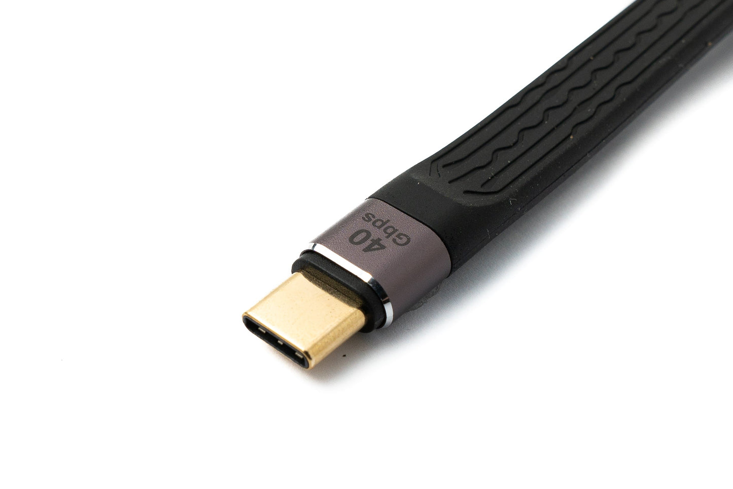 SYSTEM-S USB4 USB cable 13 cm Type C male to female 40 Gbit/s USB 4.0 flat in black