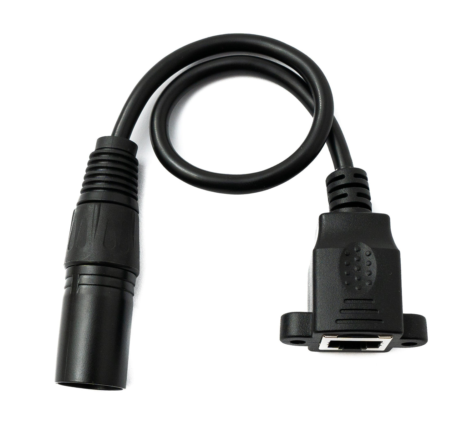 SYSTEM-S LAN Kabel 30 cm RJ45 Buchse zu XLR 3 Pin Stecker Schraube in Schwarz