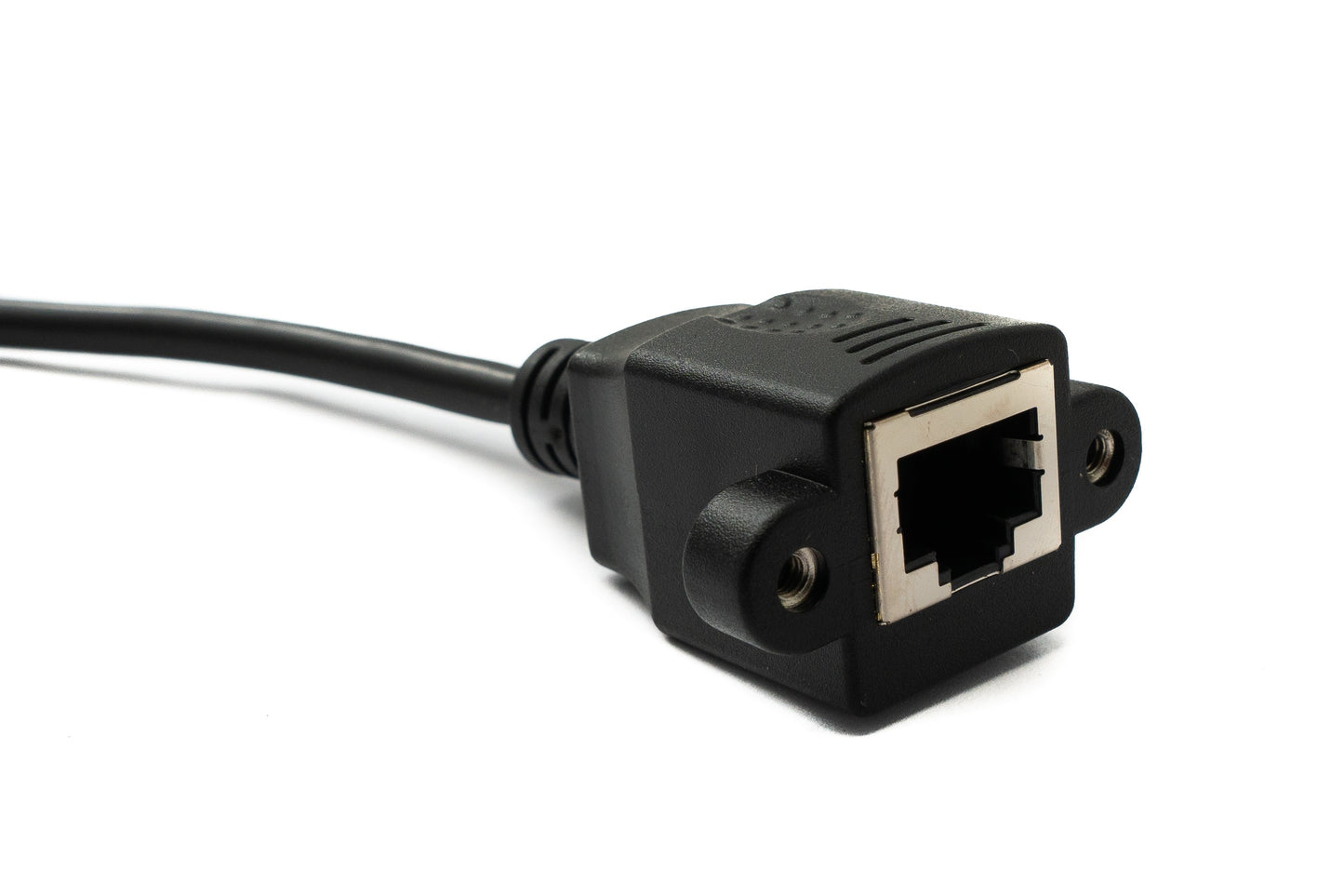 SYSTEM-S LAN Kabel 30 cm RJ45 Buchse zu XLR 3 Pin Stecker Schraube in Schwarz