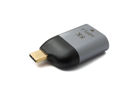 SYSTEM-S DisplayPort millistykki Mini DP kvenkyns í USB 3.1 Tegund C karlkyns 4K snúra í gráu