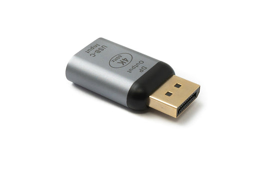 SYSTEM-S USB millistykki 3.1 Type C kvenkyns í DisplayPort karlkyns einátta DP 4K kapall í gráu