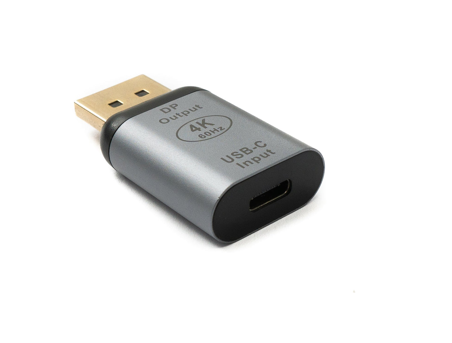 SYSTEM-S USB millistykki 3.1 Type C kvenkyns í DisplayPort karlkyns einátta DP 4K kapall í gráu