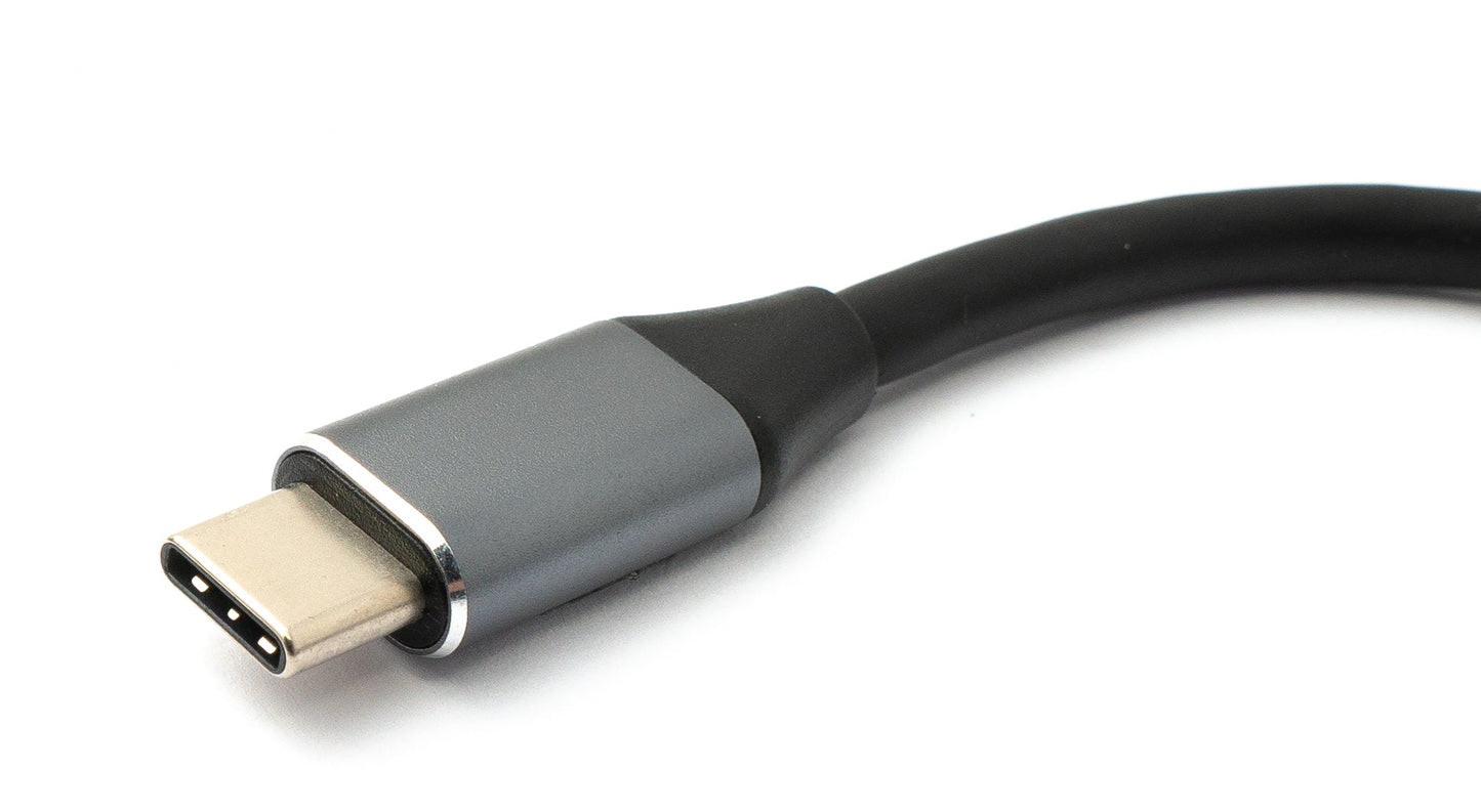 SYSTEM-S DisplayPort Kabel 19 cm DP Buchse zu USB 3.1 Typ C Stecker 4K Adapter in Grau