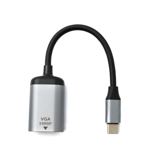 SYSTEM-S VGA cable 19 cm female to USB 3.1 Type C male in gray