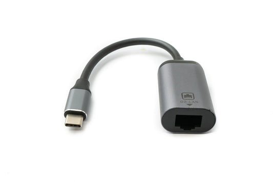SYSTEM-S LAN snúra 19 cm RJ45 tengi í USB 3.1 Type C tengi millistykki í gráu