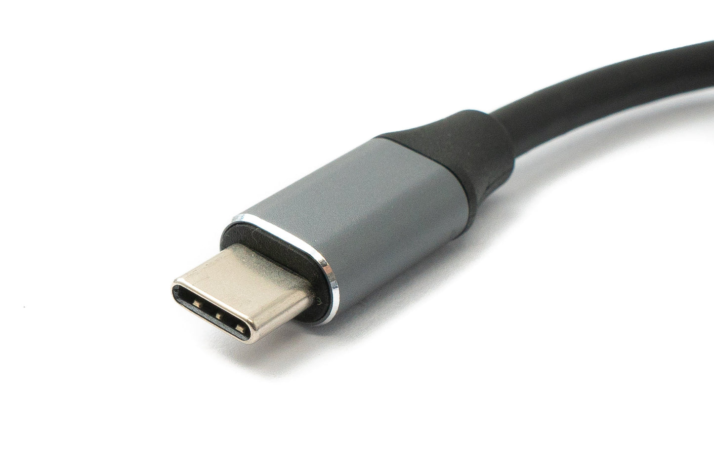 SYSTEM-S LAN snúra 19 cm RJ45 tengi í USB 3.1 Type C tengi millistykki í gráu