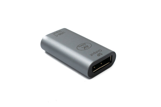 SYSTEM-S DisplayPort millistykki DP kvenkyns í USB 3.1 Type C kvenkyns 4K snúra í gráu