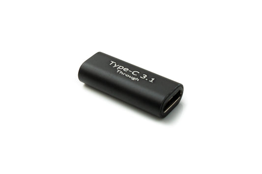 SYSTEM-S USB 3.1 millistykki af gerðinni C, kvenkyns í kvenkyns snúra, svört