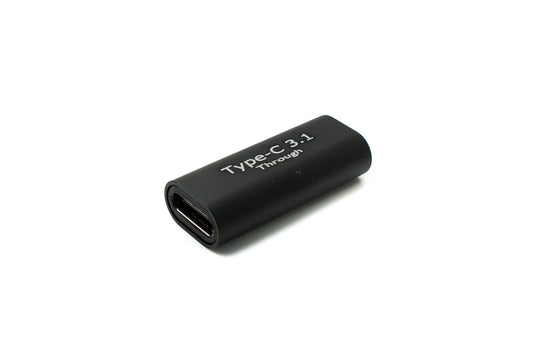 SYSTEM-S USB 3.1 millistykki af gerðinni C, kvenkyns í kvenkyns snúra, svört