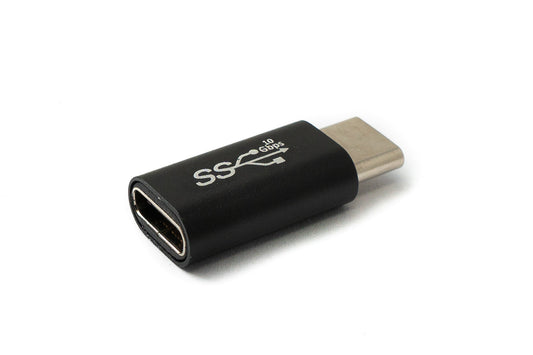 SYSTEM-S USB 3.1 Gen 2 millistykki af gerðinni C karlkyns í kvenkyns snúra í svörtu