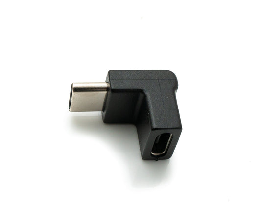 SYSTEM-S USB 3.1 Adapter Type C Male to Female Angled Cable in Black