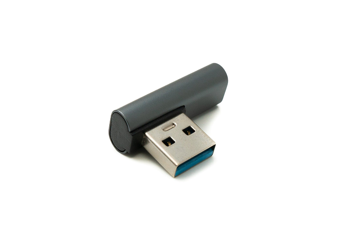 SYSTEM-S USB 3.1 Adapter Typ C Buchse zu 3.0 Typ A Stecker Winkel Kabel in Grau