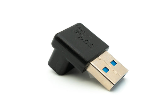 SYSTEM-S USB 3.0 millistykki af gerð A karlkyns í kvenkyns hornsnúra í svörtu