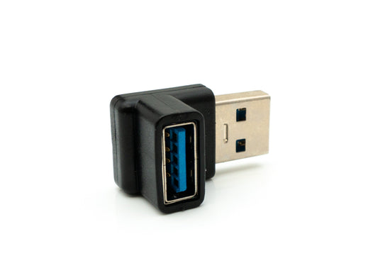 SYSTEM-S USB 3.0 millistykki af gerð A karlkyns í kvenkyns hornsnúra í svörtu