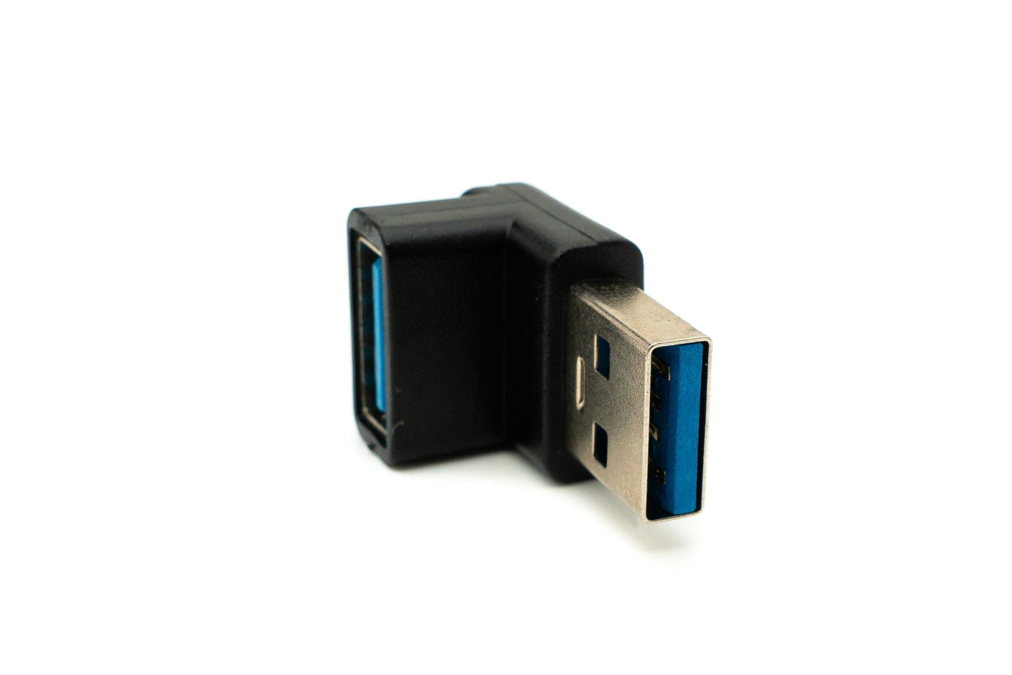 SYSTEM-S USB 3.0 millistykki af gerð A karlkyns í kvenkyns hornsnúra í svörtu
