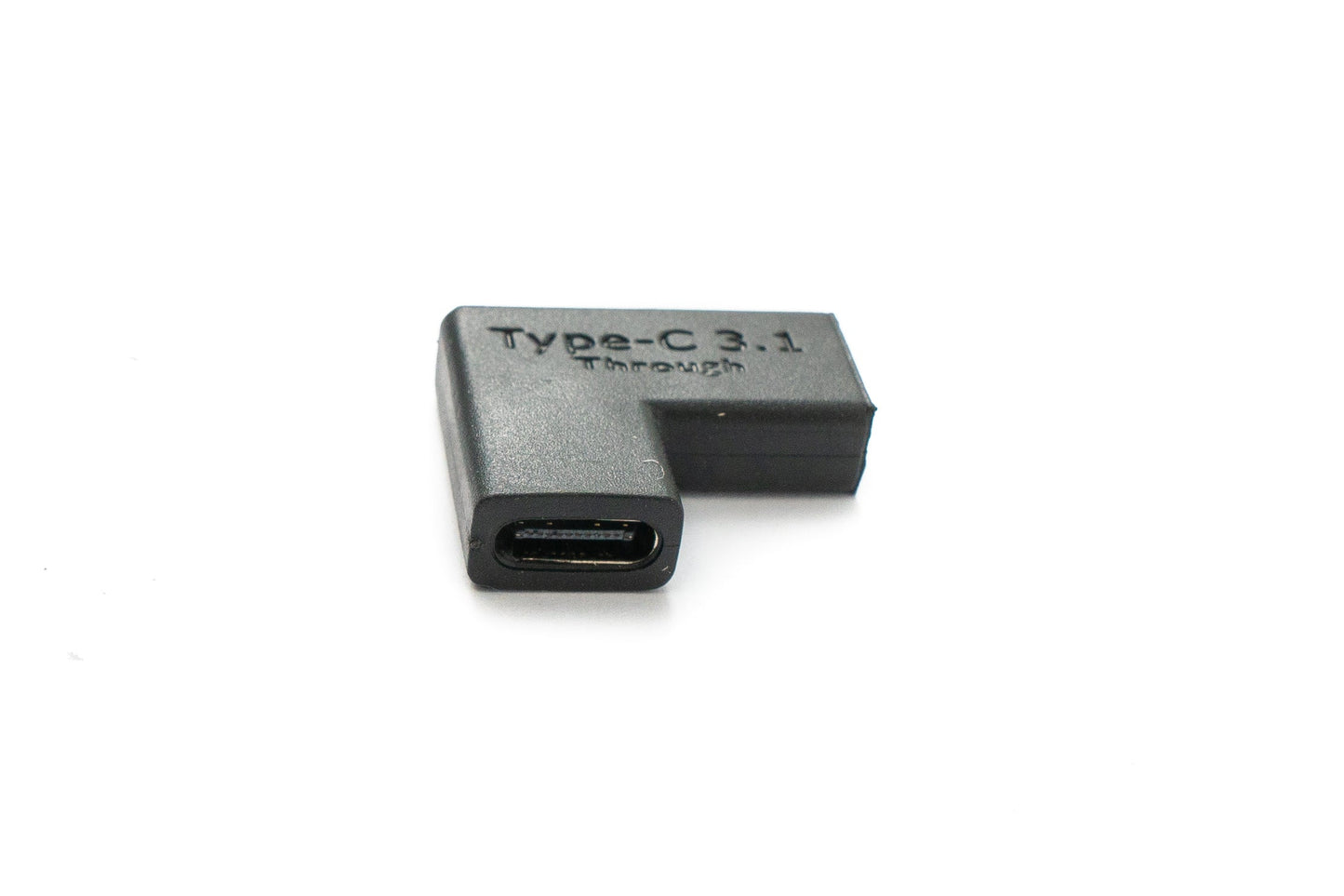 SYSTEM-S USB 3.1 millistykki af gerðinni C, kvenkyns í kvenkyns, vinklaður snúra, svartur