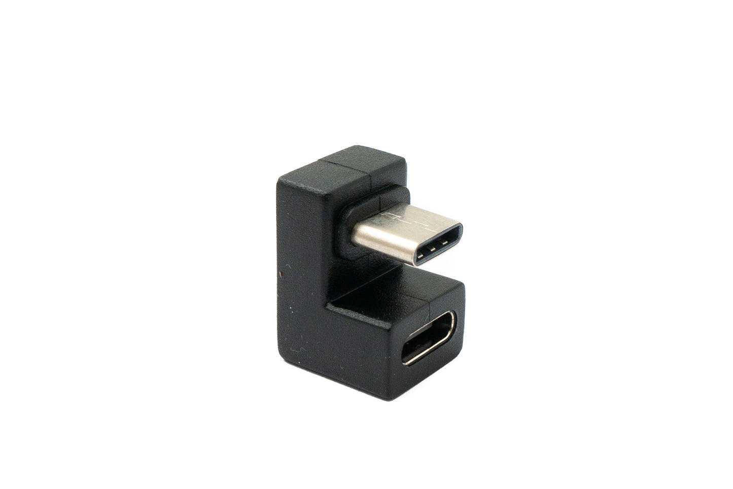 SYSTEM-S USB 3.1 Adapter Typ C Stecker zu Buchse U Turn 180° Winkel Kabel in Schwarz