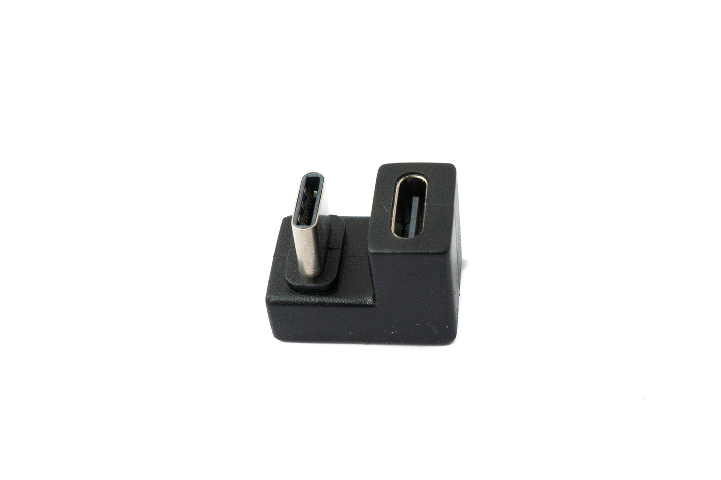 SYSTEM-S USB 3.1 Adapter Typ C Stecker zu Buchse U Turn 180° Winkel Kabel in Schwarz