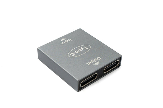 SYSTEM-S USB 3.1 Y millistykki af gerðinni C kvenkyns í 2x kvenkyns snúru í gráu