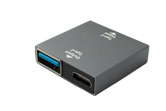 SYSTEM-S USB 3.1 Y millistykki af gerð C kvenkyns í kvenkyns og 3.0 af gerð A kvenkyns snúru í gráu
